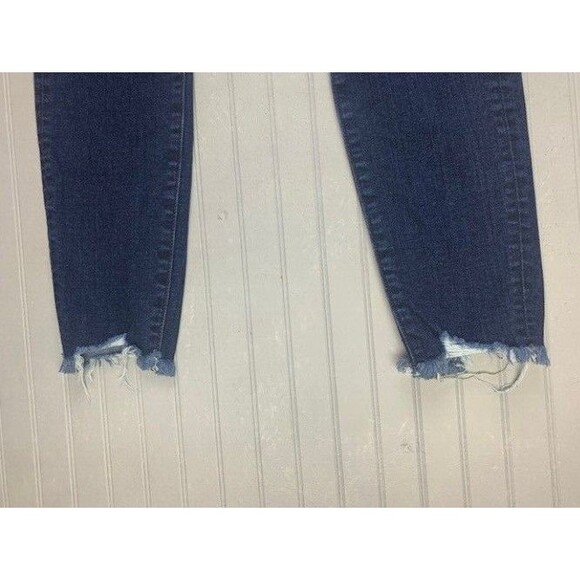 Loft Size 0 25 Womens Jeans Curvy Skinny Stretch Dark Low Rise Raw Hem Distress - Picture 5 of 5